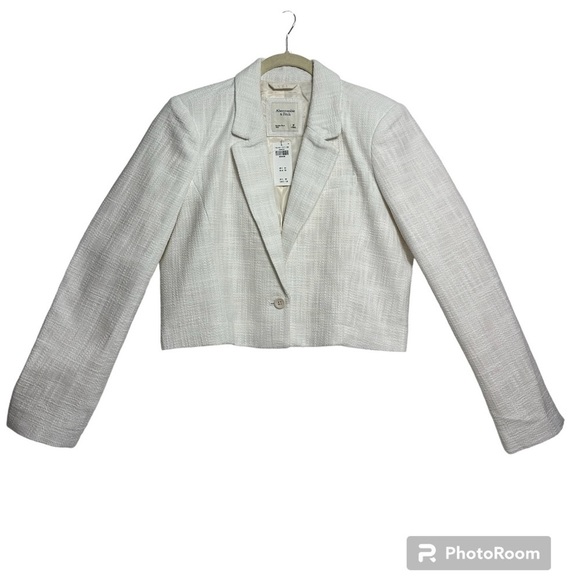 ABERCROMBIE and‎ FITCH Cropped Tweed Blazer, Size MEDIUM - Picture 2 of 9